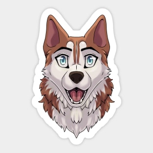 Shocked Surprised Expression Red Husky Dog Sticker